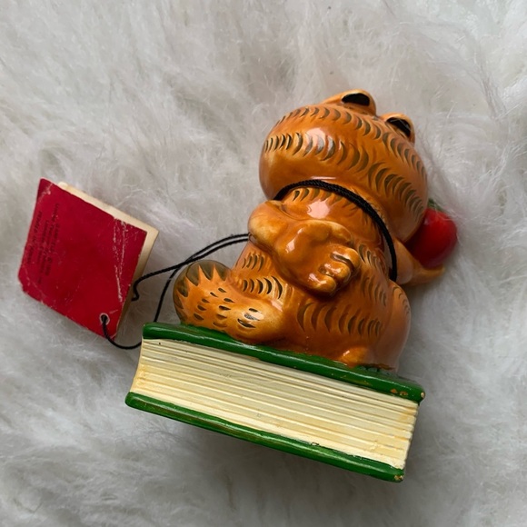 VTG 1981 Enesco Garfield Ceramic Figure “The Dog Ate My Homework” Figurine w Tag - Picture 7 of 11
